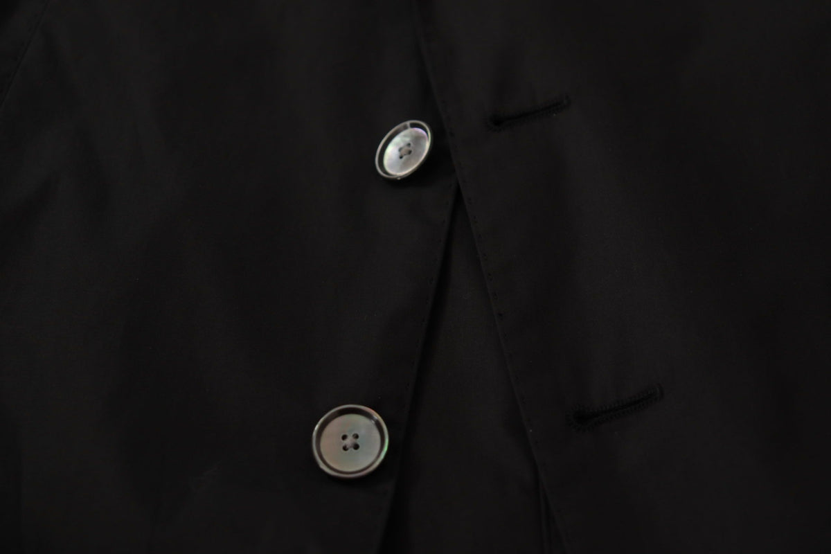 Dolce & Gabbana Men's Single Breasted Cotton & Silk Blazer - Black