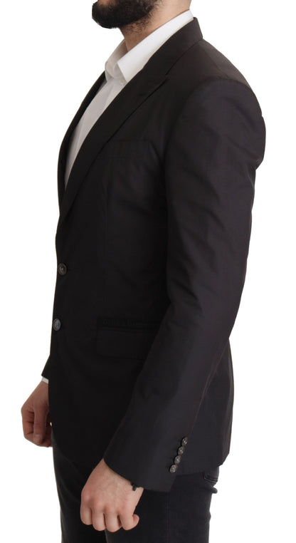 Dolce & Gabbana Men's Single Breasted Cotton & Silk Blazer - Black