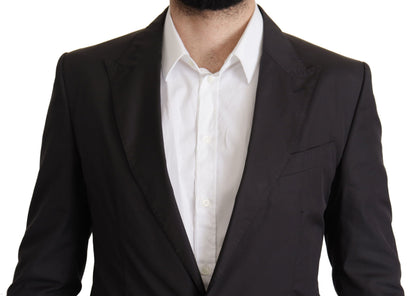 Dolce & Gabbana Men's Single Breasted Cotton & Silk Blazer - Black