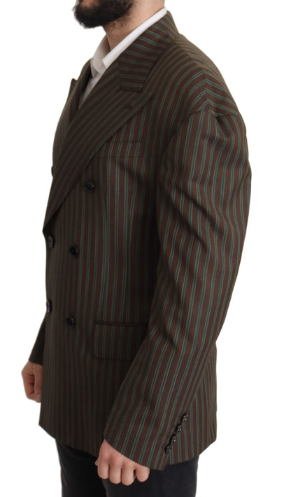 Dolce & Gabbana Men's Multicolour Stripes Double Breasted Blazer