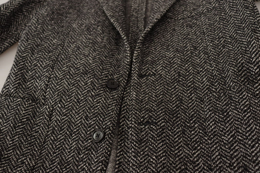 Dolce & Gabbana Men's Grey Cotton Single Breasted Fantasy Blazer