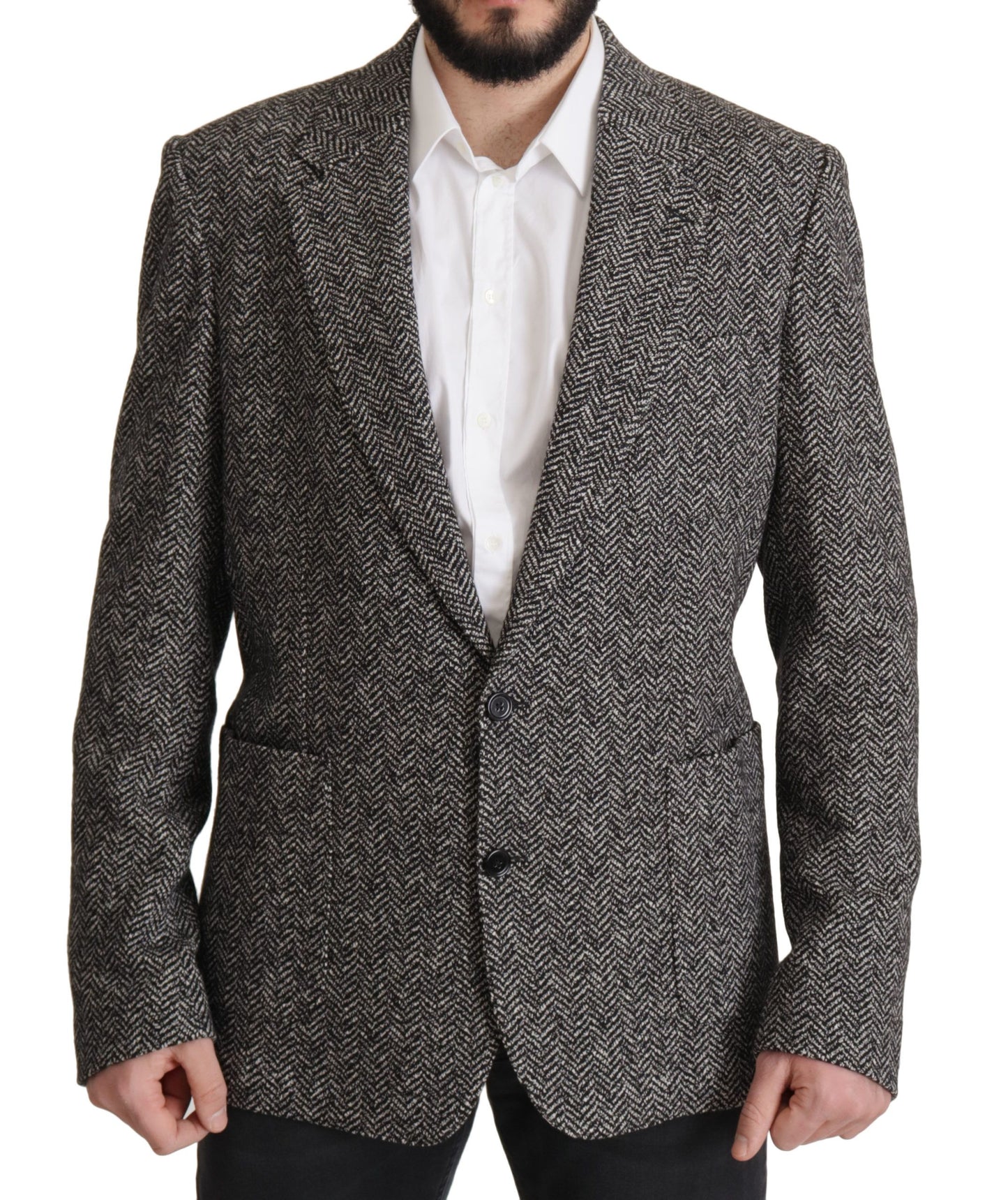 Dolce & Gabbana Men's Grey Cotton Single Breasted Fantasy Blazer