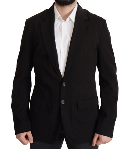 Dolce & Gabbana Men's Black Wool Single Breasted Coat Blazer