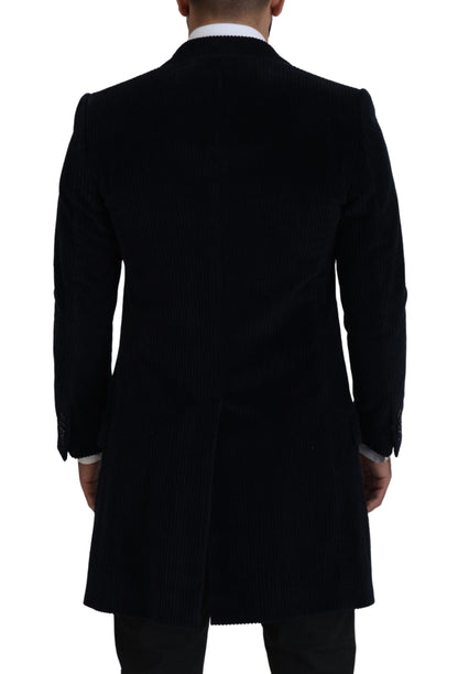 Dolce & Gabbana Men's Black Cotton Cardigan Long Coat Men Jacket