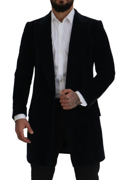 Dolce & Gabbana Men's Black Cotton Cardigan Long Coat Men Jacket