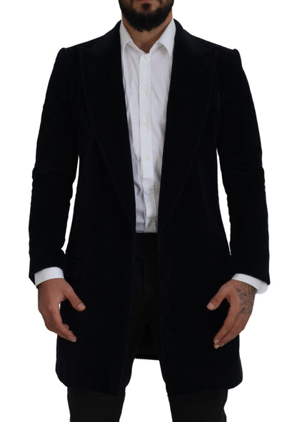 Dolce & Gabbana Men's Black Cotton Cardigan Long Coat Men Jacket