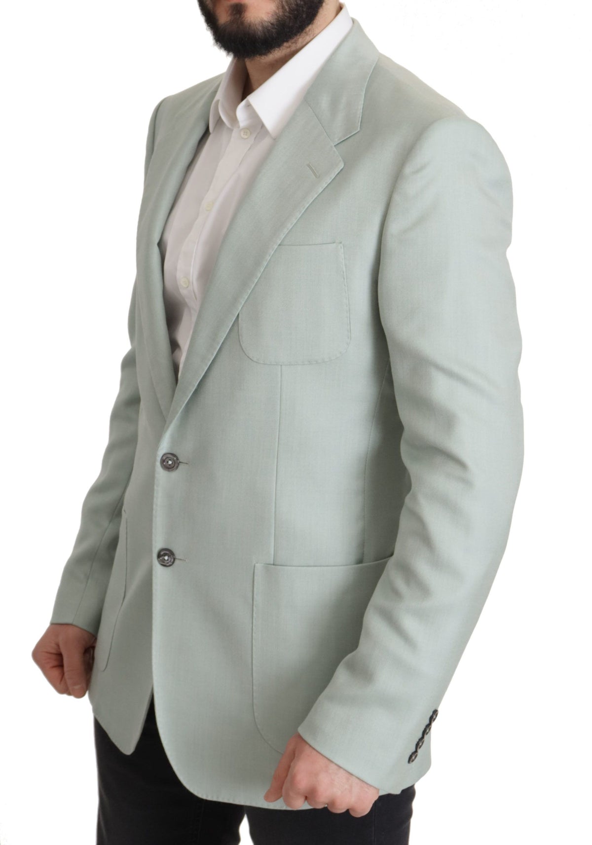 Dolce & Gabbana Men's Single Breasted Cashmere Flax & Silk Blazer - Mint Green