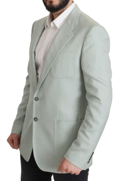 Dolce & Gabbana Men's Single Breasted Cashmere Flax & Silk Blazer - Mint Green
