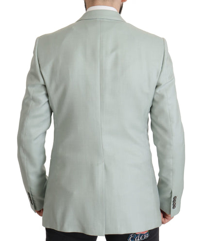 Dolce & Gabbana Men's Single Breasted Cashmere Flax & Silk Blazer - Mint Green