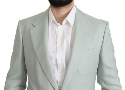 Dolce & Gabbana Men's Single Breasted Cashmere Flax & Silk Blazer - Mint Green