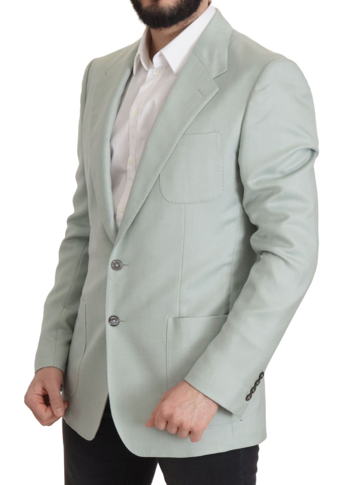 Dolce & Gabbana Men's Single Breasted Cashmere Flax & Silk Blazer - Mint Green