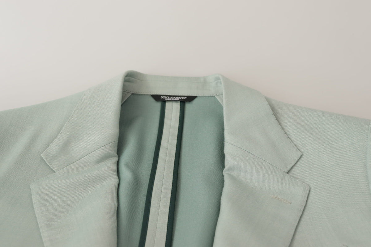 Dolce & Gabbana Men's Single Breasted Cashmere Flax & Silk Blazer - Mint Green