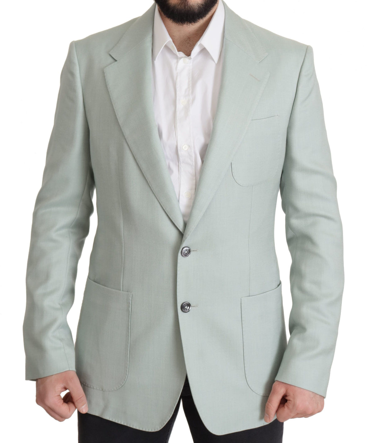 Dolce & Gabbana Men's Single Breasted Cashmere Flax & Silk Blazer - Mint Green