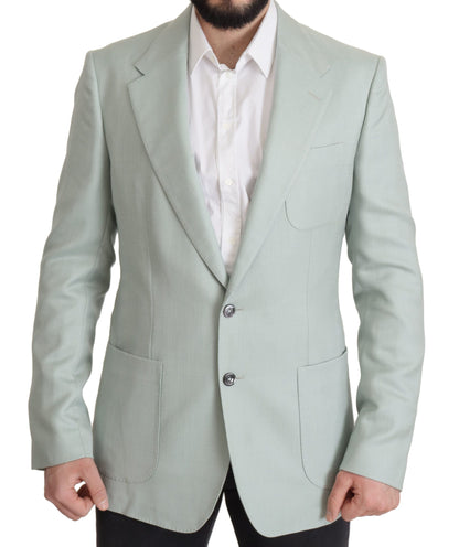 Dolce & Gabbana Men's Single Breasted Cashmere Flax & Silk Blazer - Mint Green
