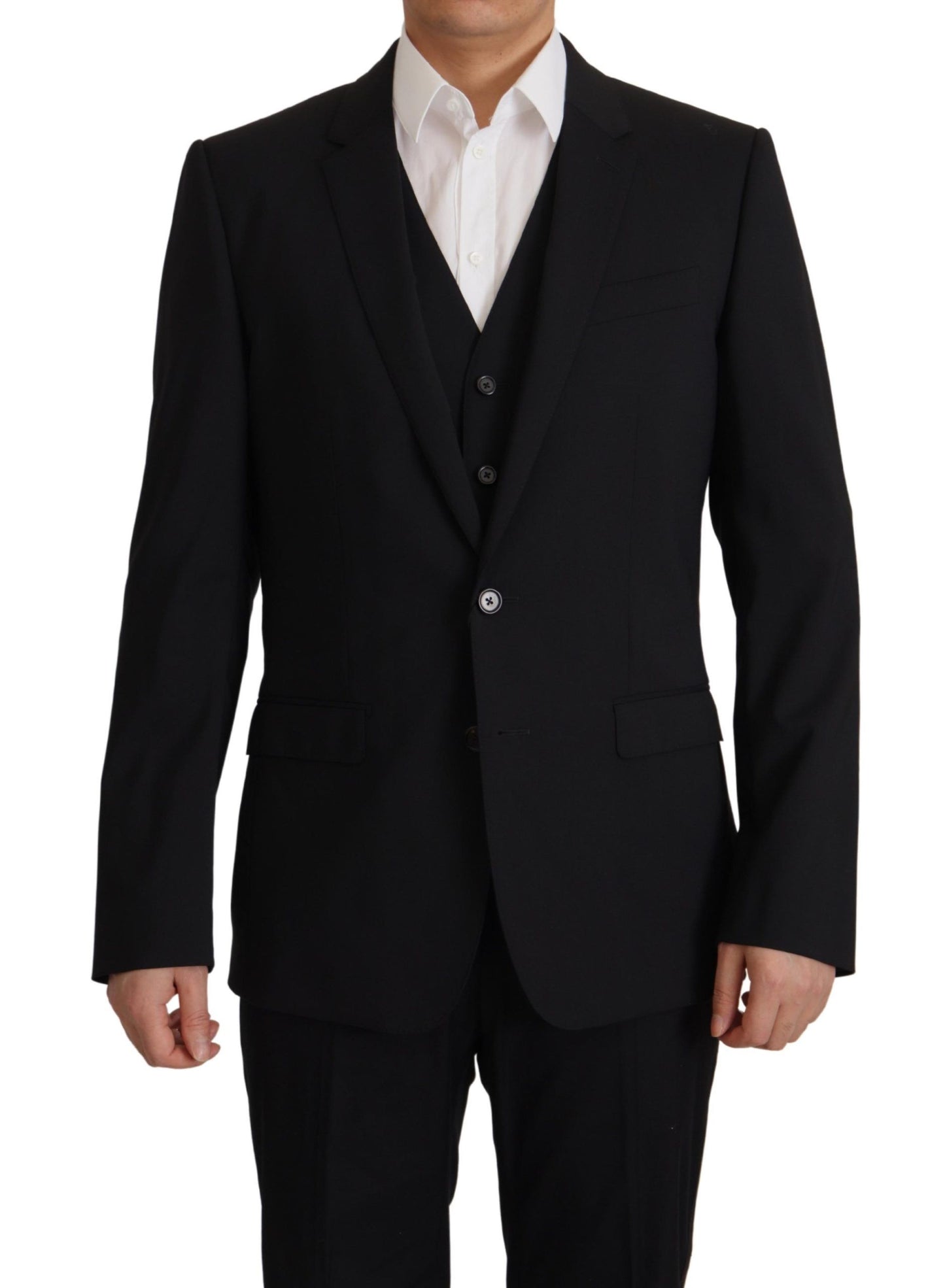 Dolce & Gabbana Men's Black Jacket Vest 2 Piece MARTINI Blazer