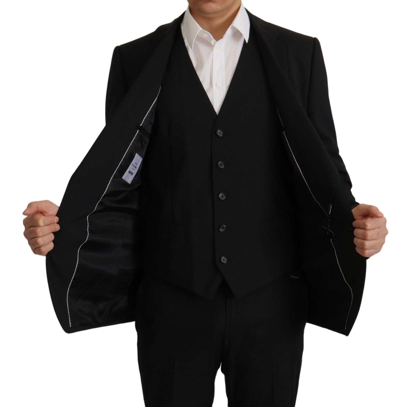 Dolce & Gabbana Men's Black Jacket Vest 2 Piece MARTINI Blazer