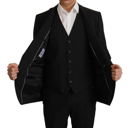 Dolce & Gabbana Men's Black Jacket Vest 2 Piece MARTINI Blazer