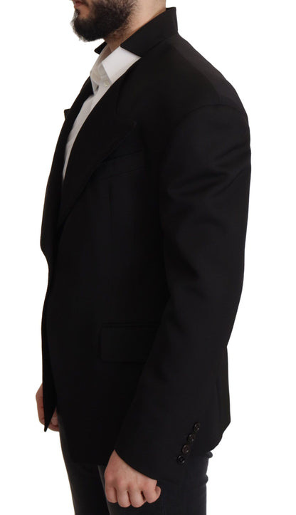 Dolce & Gabbana Men's Single Breasted Wool Blazer - Black
