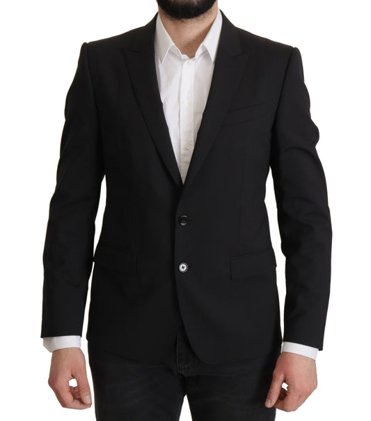 Dolce & Gabbana Men's Single Breasted Wool Blazer - Black
