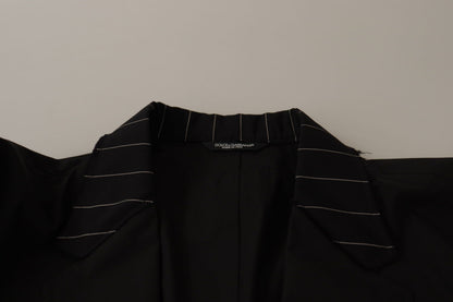 Dolce & Gabbana Men's Single Breasted Virgin Wool & Cotton Blazer - Black