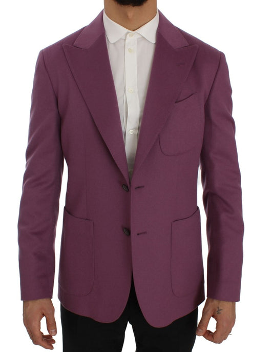 Dolce & Gabbana Men's Purple Cashmere Slim Fit Blazer Jacket