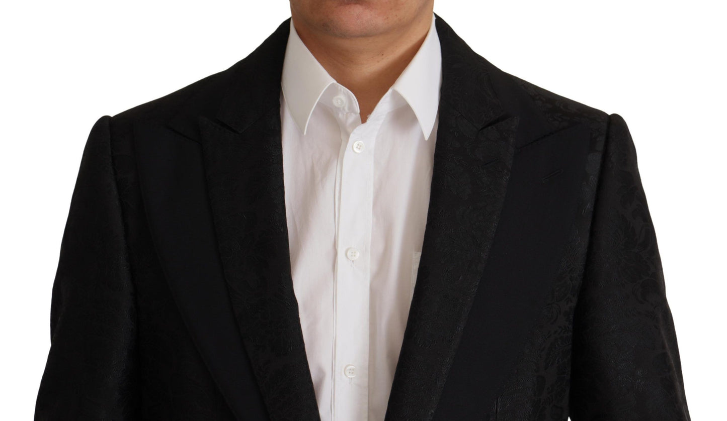 Dolce & Gabbana Men's Black Polyester Formal 2 Piece MARTINI Suit