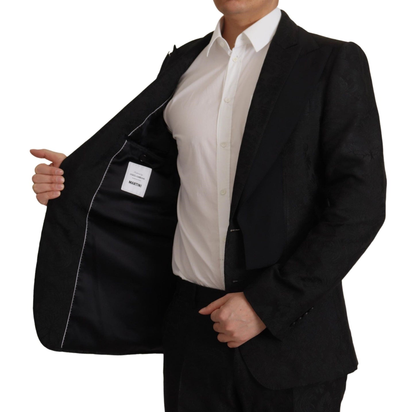 Dolce & Gabbana Men's Black Polyester Formal 2 Piece MARTINI Suit