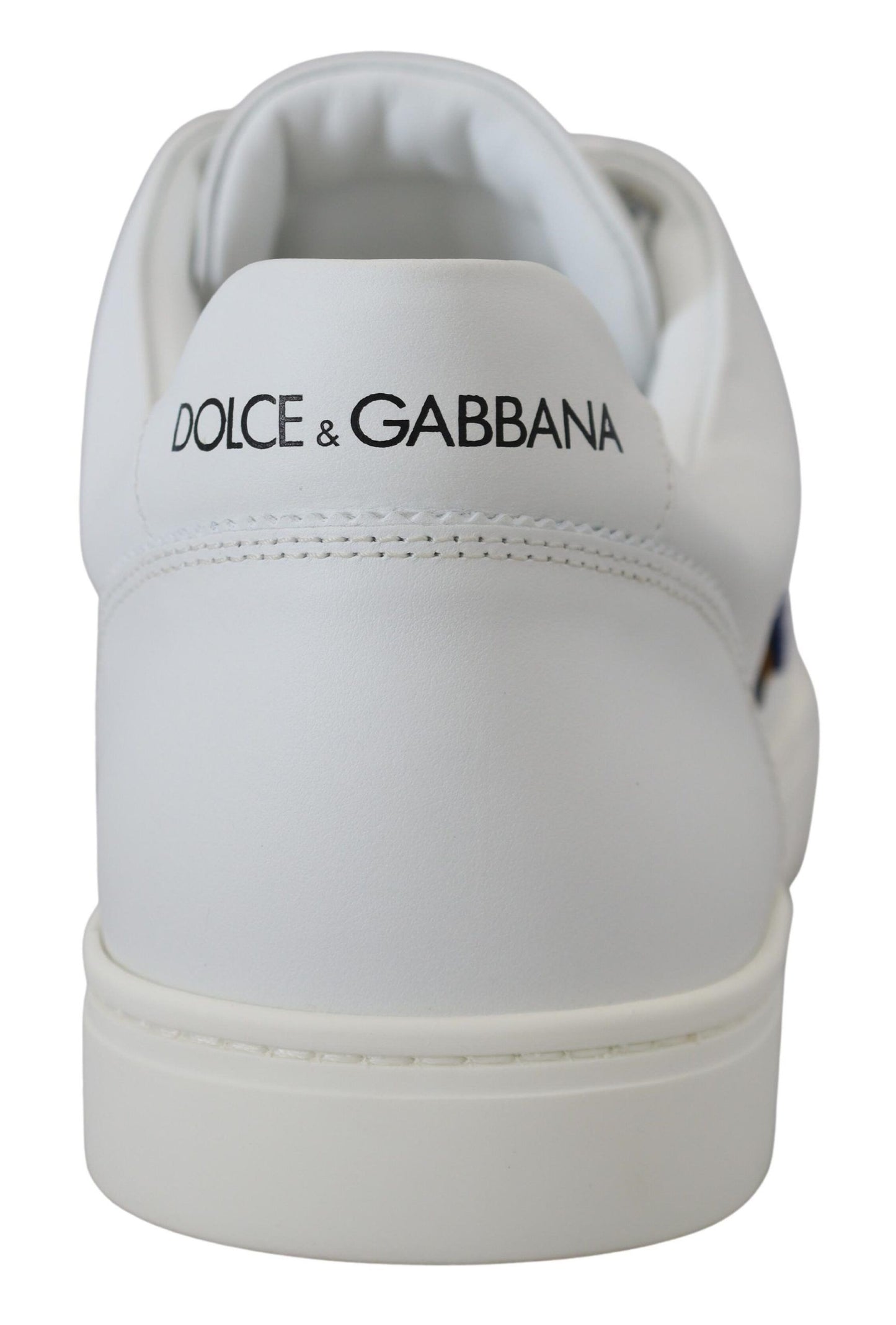 Dolce & Gabbana White Leather DG Logo Casual Sneakers