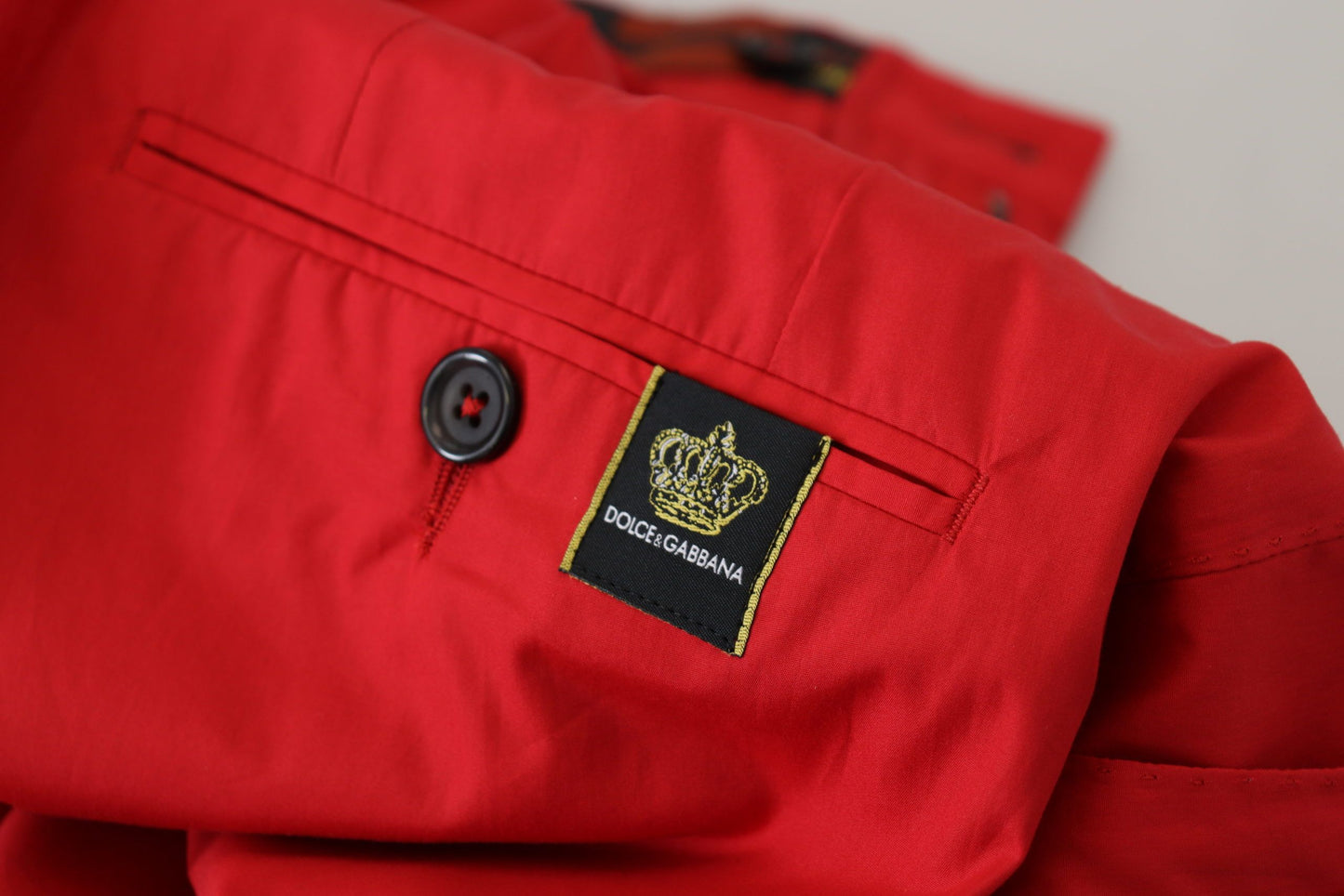 Dolce & Gabbana Men's Red Cotton Slim Fit Trousers Chinos Pants