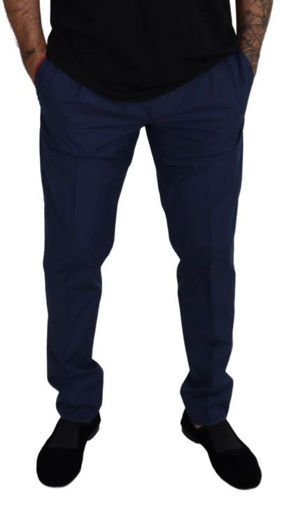 Dolce & Gabbana Men's Blue Cotton Silk Trousers Chinos Pants
