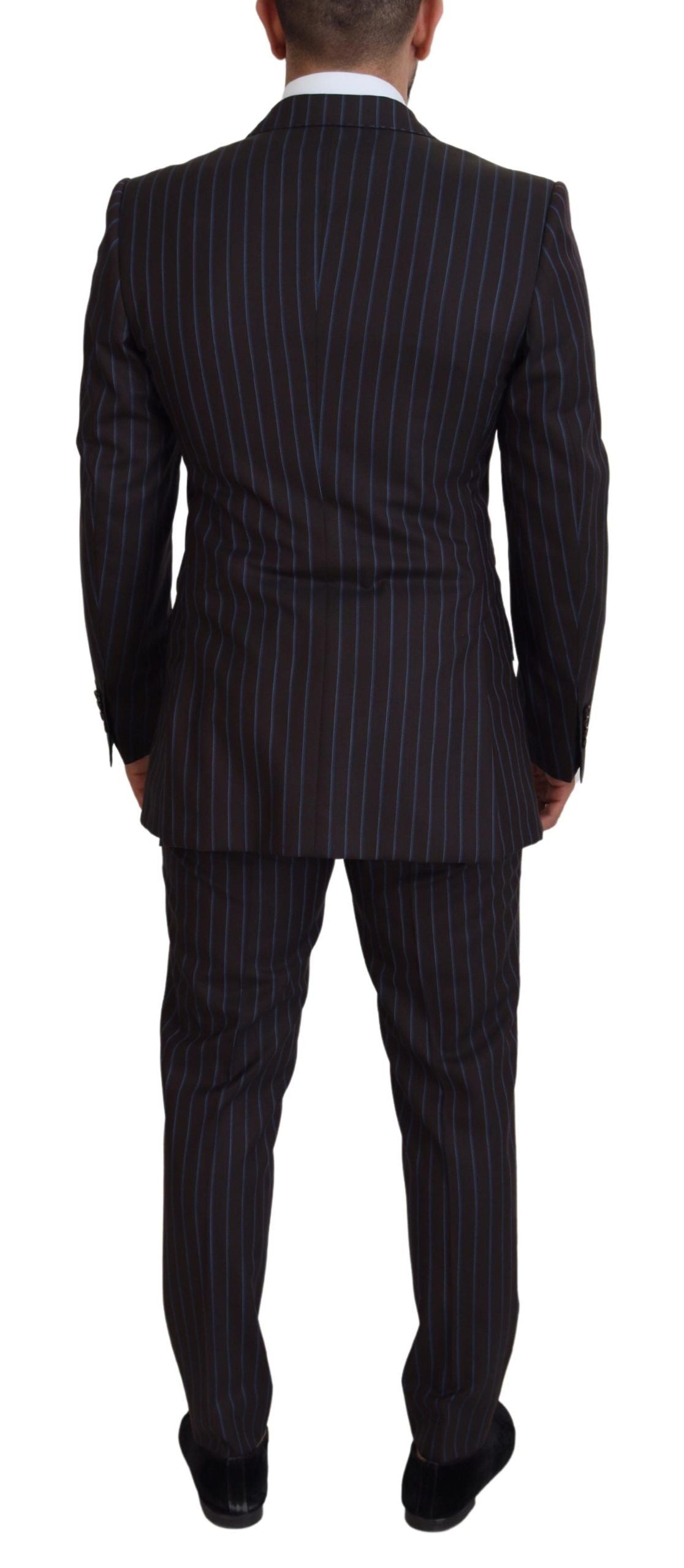 Dolce & Gabbana Men's Black Striped Wool Formal 2 Piece Suit