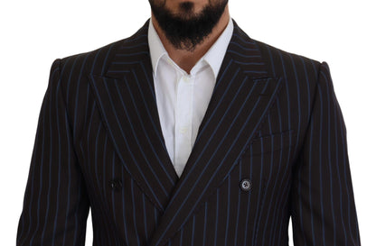 Dolce & Gabbana Men's Black Striped Wool Formal 2 Piece Suit