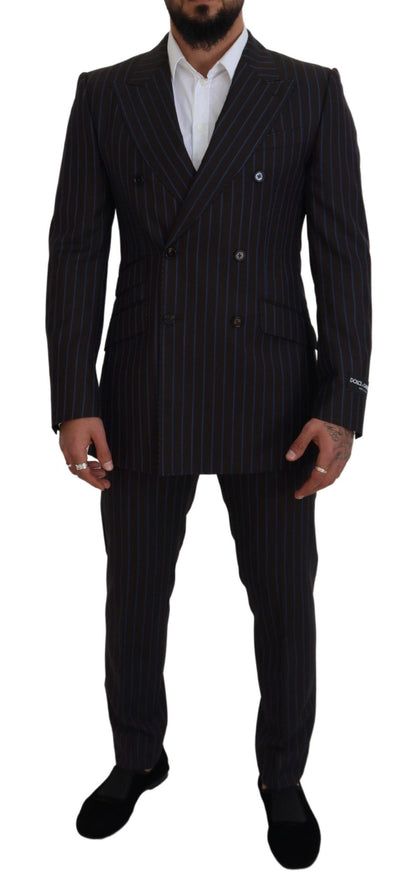 Dolce & Gabbana Men's Black Striped Wool Formal 2 Piece Suit