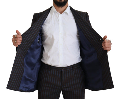 Dolce & Gabbana Men's Black Striped Wool Formal 2 Piece Suit