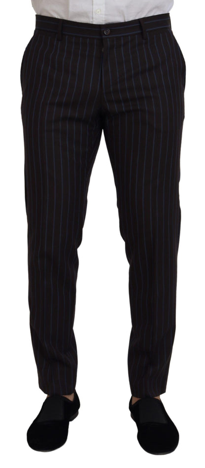 Dolce & Gabbana Men's Black Striped Wool Formal 2 Piece Suit