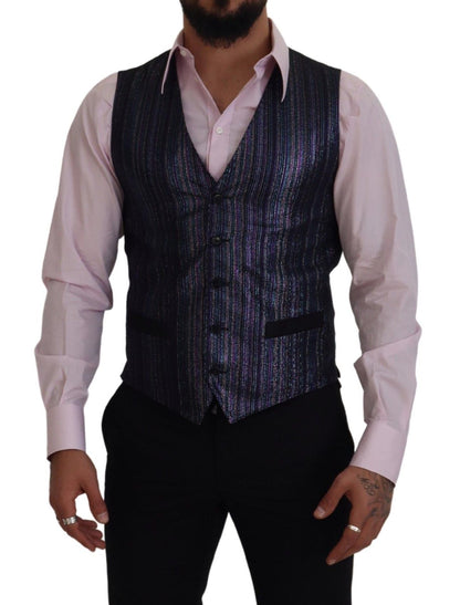 Dolce & Gabbana Multicolor Polyester Waistcoat Dress Formal Vest