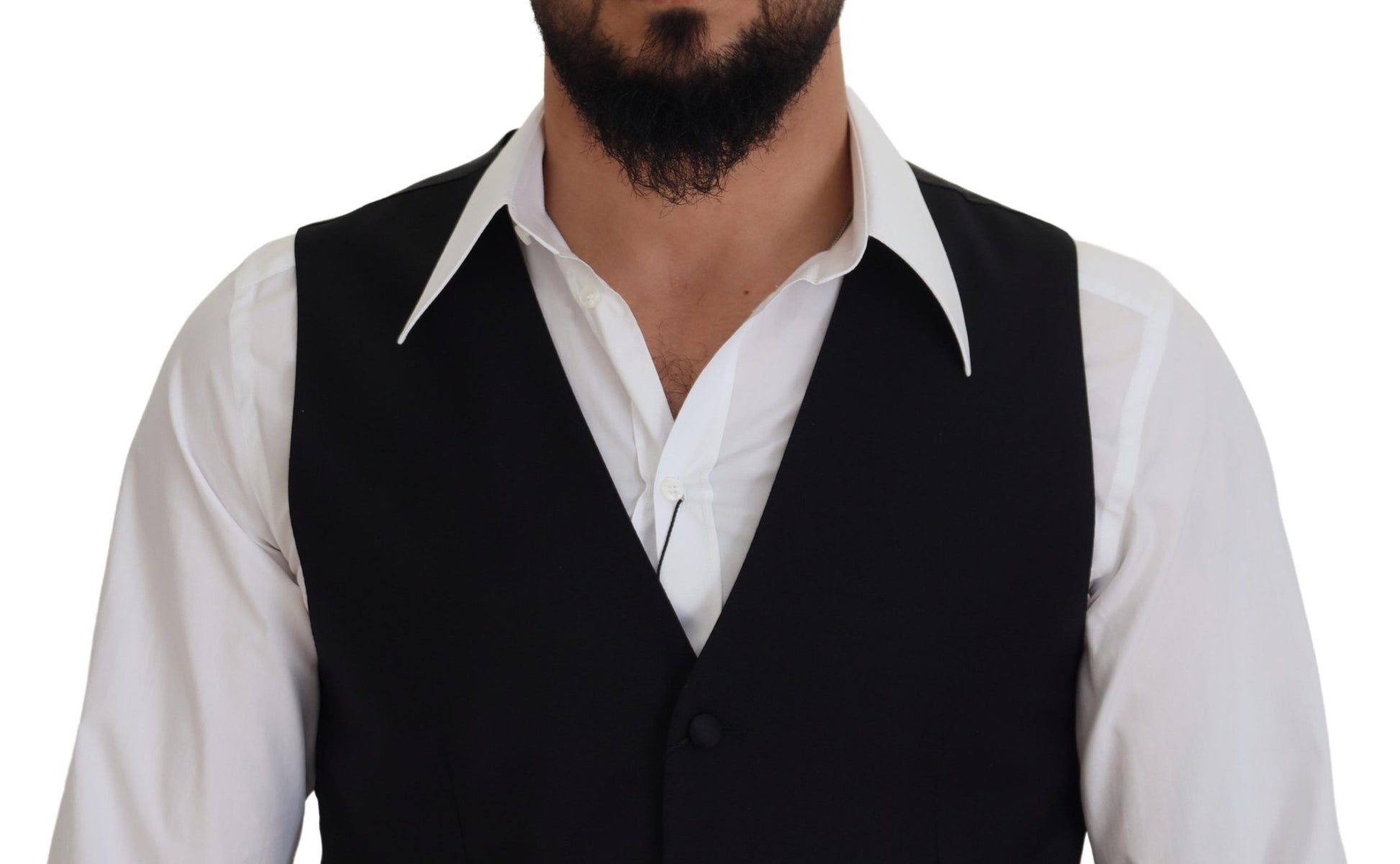 Dolce & Gabbana Black Virgin Wool Waistcoat Formal Dress Vest Moon Behind The Hill Dolce & Gabbana Black Virgin Wool Waistcoat Formal Dress Vest Moon Behind The Hill