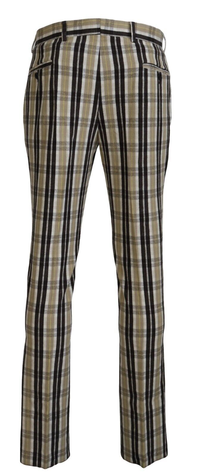 Bencivenga Multicolor Checkered Cotton Straight Fit Men Pants