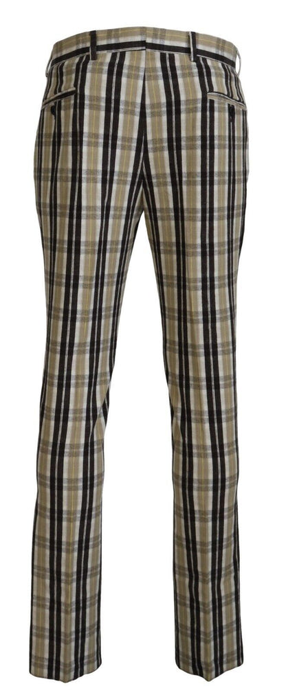Bencivenga Multicolor Checkered Cotton Straight Fit Men Pants