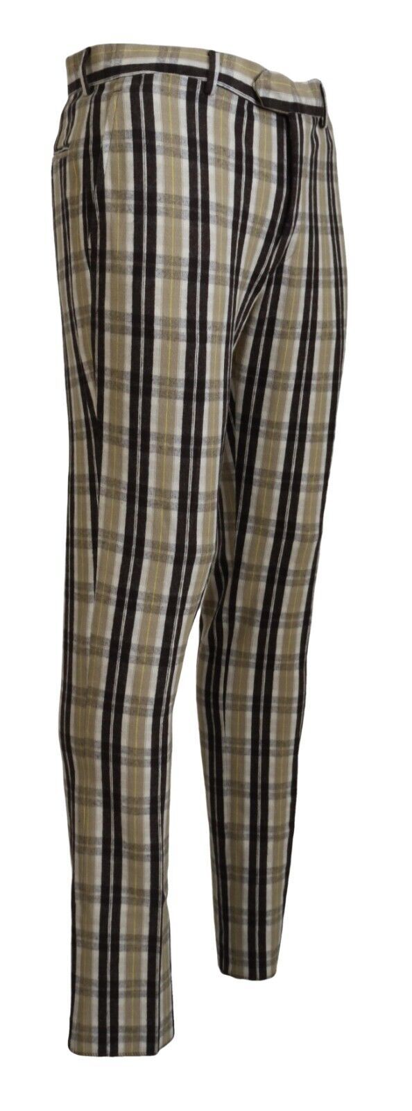 Bencivenga Multicolor Checkered Cotton Straight Fit Men Pants