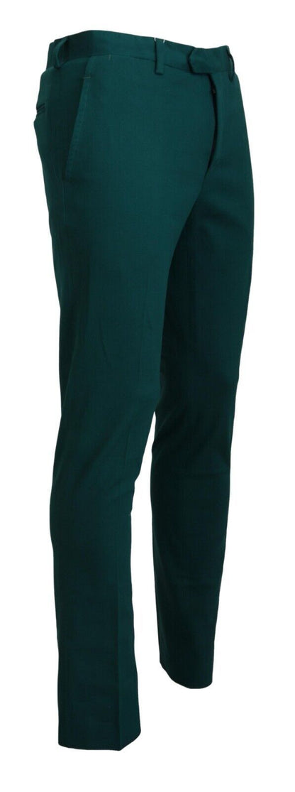 Bencivenga Green Straight Fit Men Formal Trousers Pants
