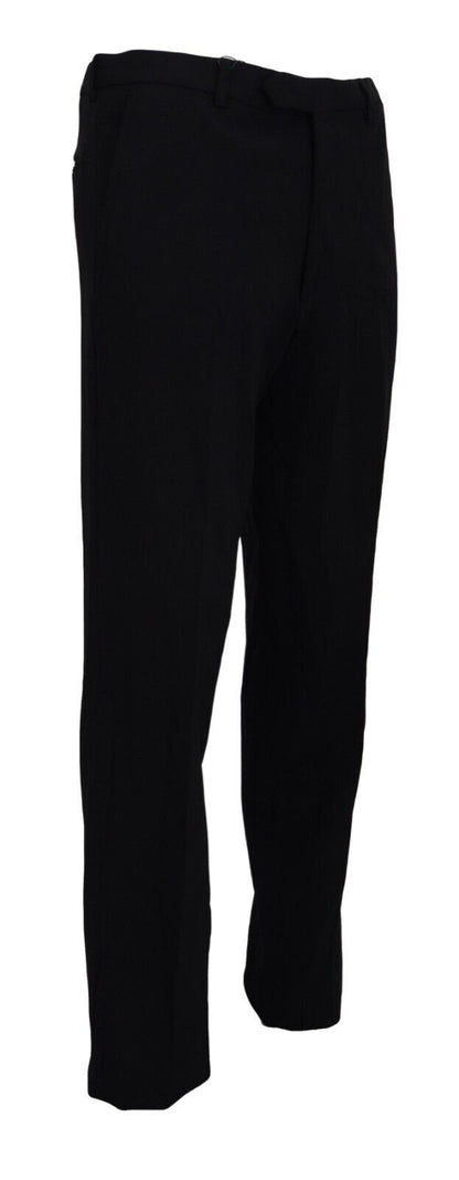 Bencivenga Black Straight Fit Men Formal Trousers Pants