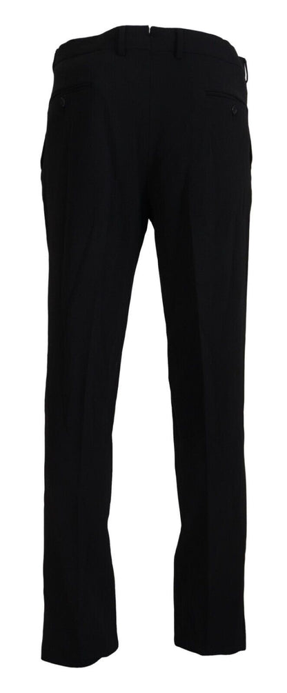 Bencivenga Black Straight Fit Men Formal Trousers Pants