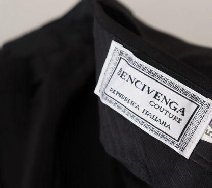 Bencivenga Black Straight Fit Men Formal Trousers Pants