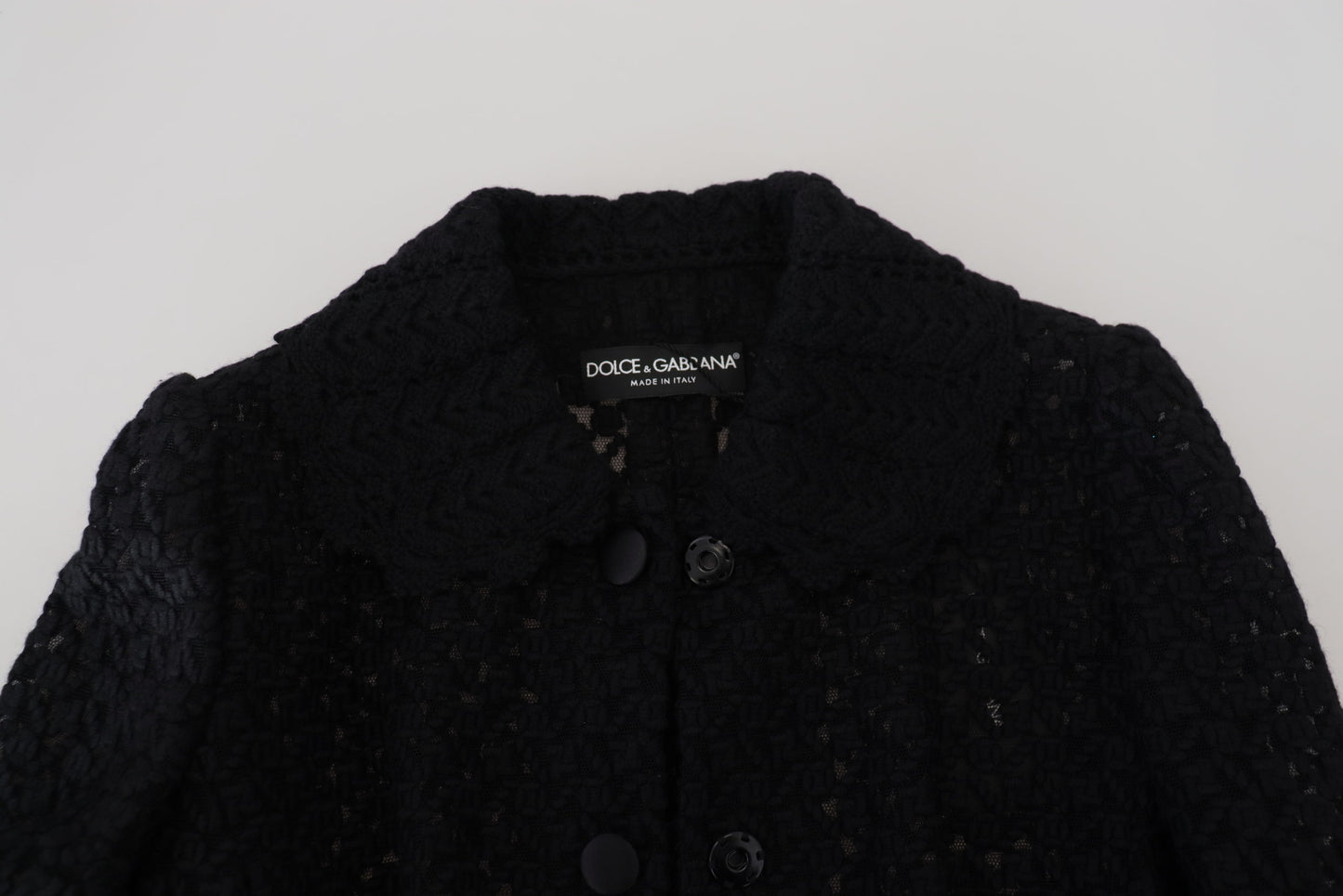 Dolce & Gabbana Women's Elegant Black Wool Blend Button Down Jacket