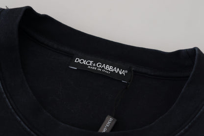 Dolce & Gabbana Women's Round Neck Cotton Tank Top - Black White Signature