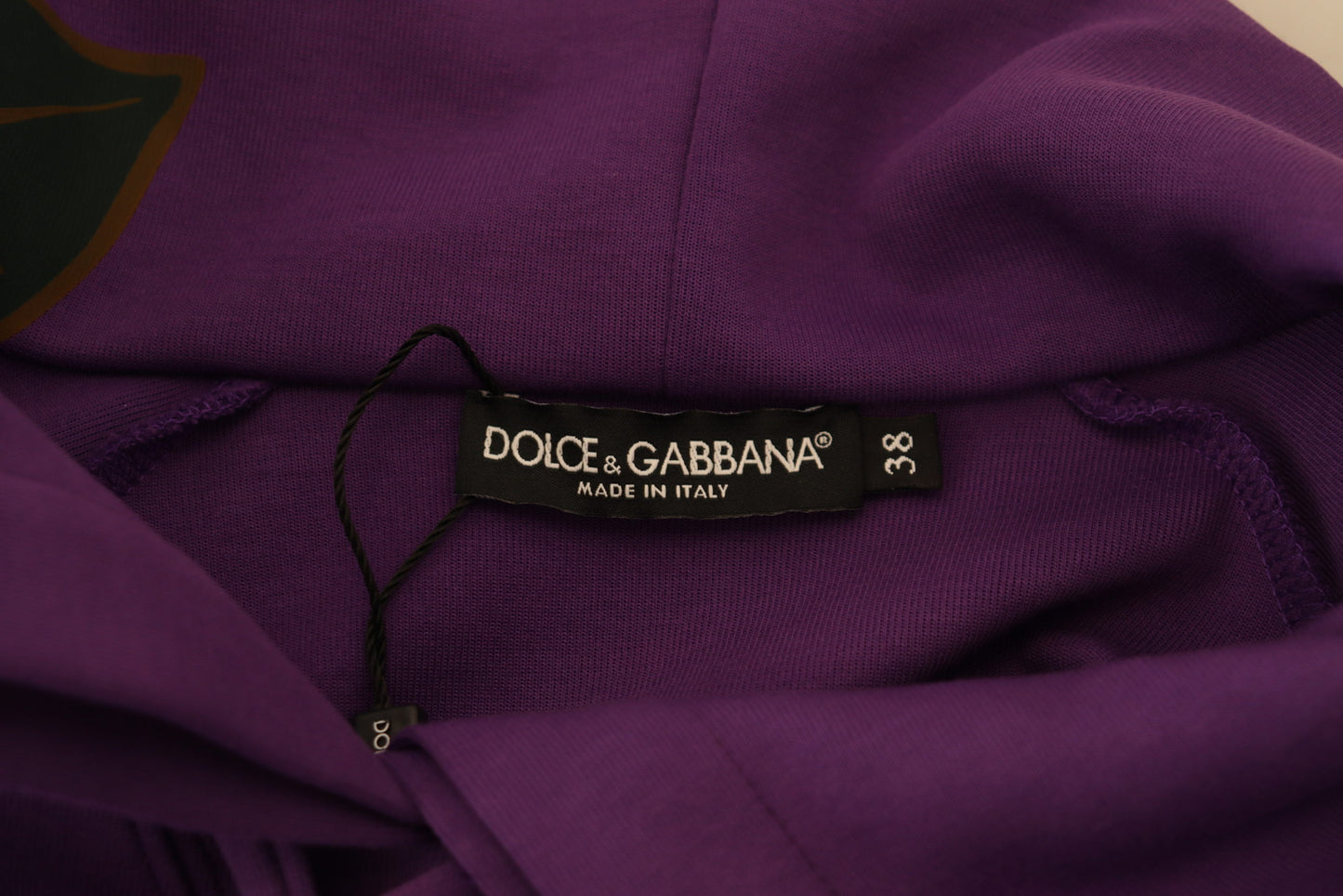 Dolce & Gabbana Purple Floral Print Pullover Cotton Sweater