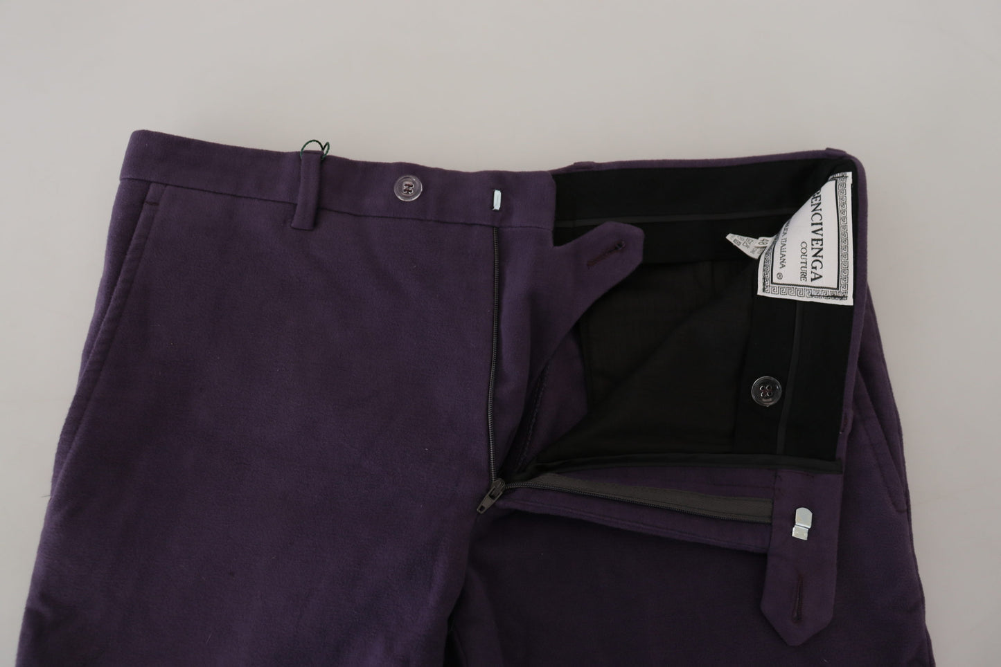 Bencivenga Purple Pure Cotton Tapered Men's Pants