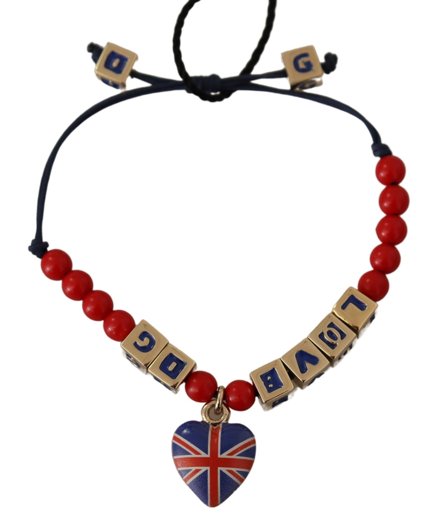 DG Red Blue Beaded DG LOVES LONDON Flag Branded Bracelet