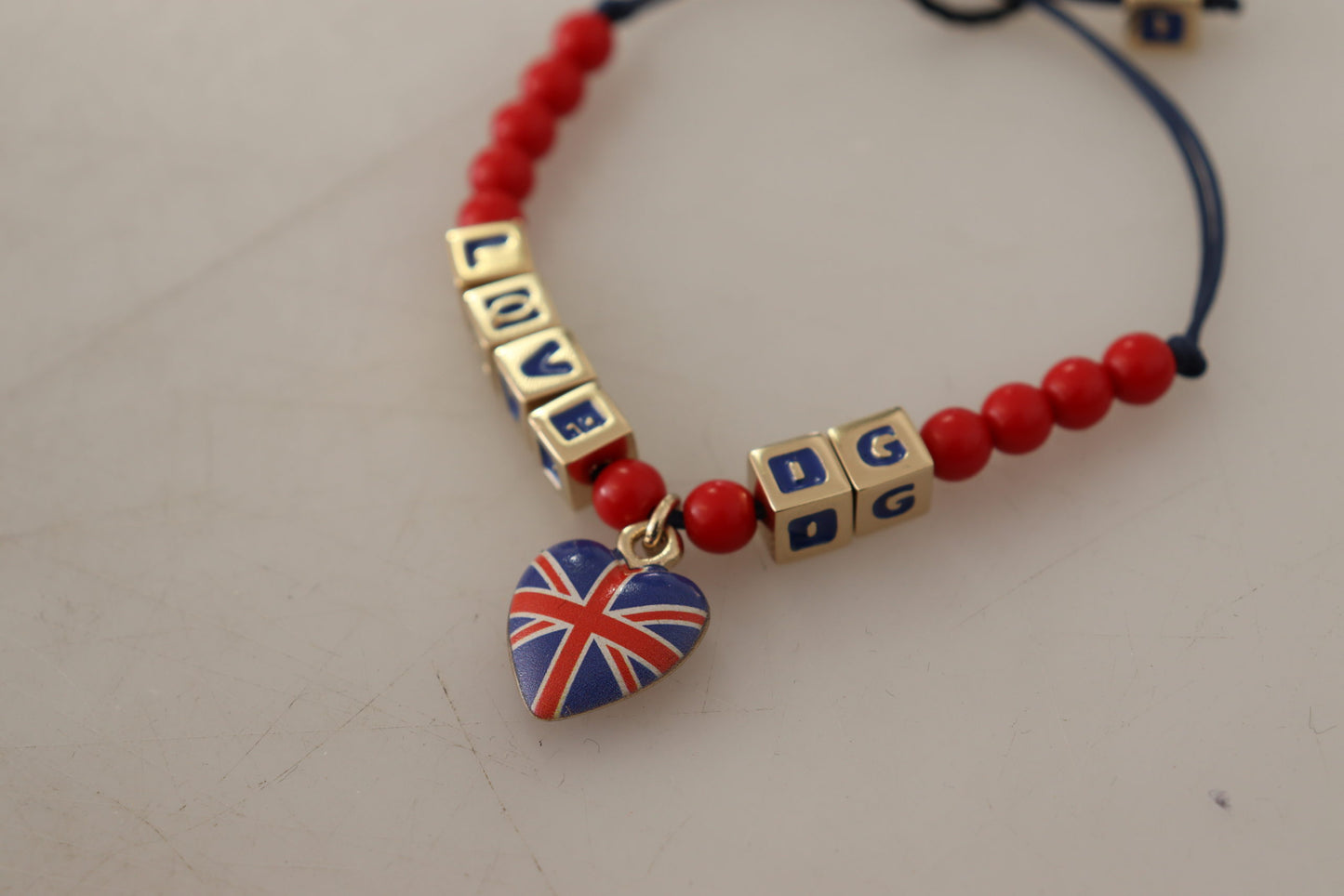 DG Red Blue Beaded DG LOVES LONDON Flag Branded Bracelet